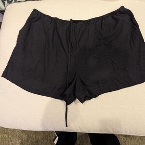 Black Linen Shorts